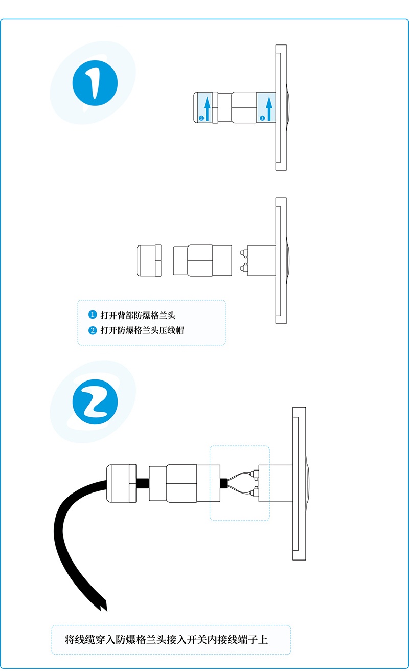 井田 IICT6防爆出门按钮 本安防爆开关 JT-EX 产品尺寸